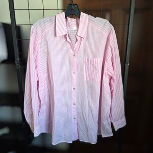 LC Lauren Conrad Light Pink Striped Button Down Shirt